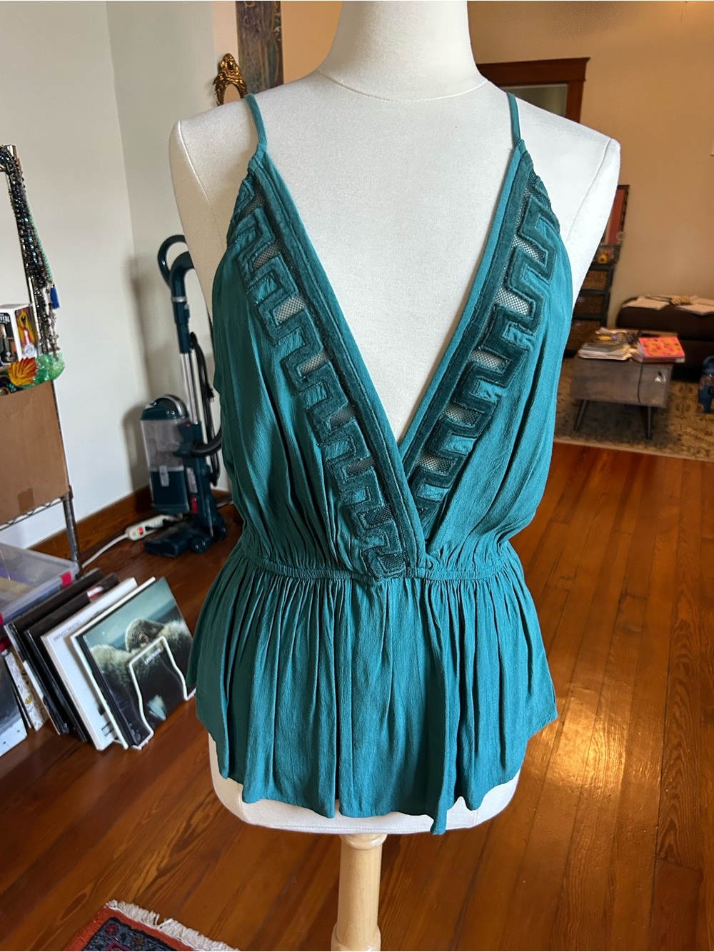 Free People Sleeveless V-Neck Peplum Top
